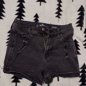 Hollister black denim shorts